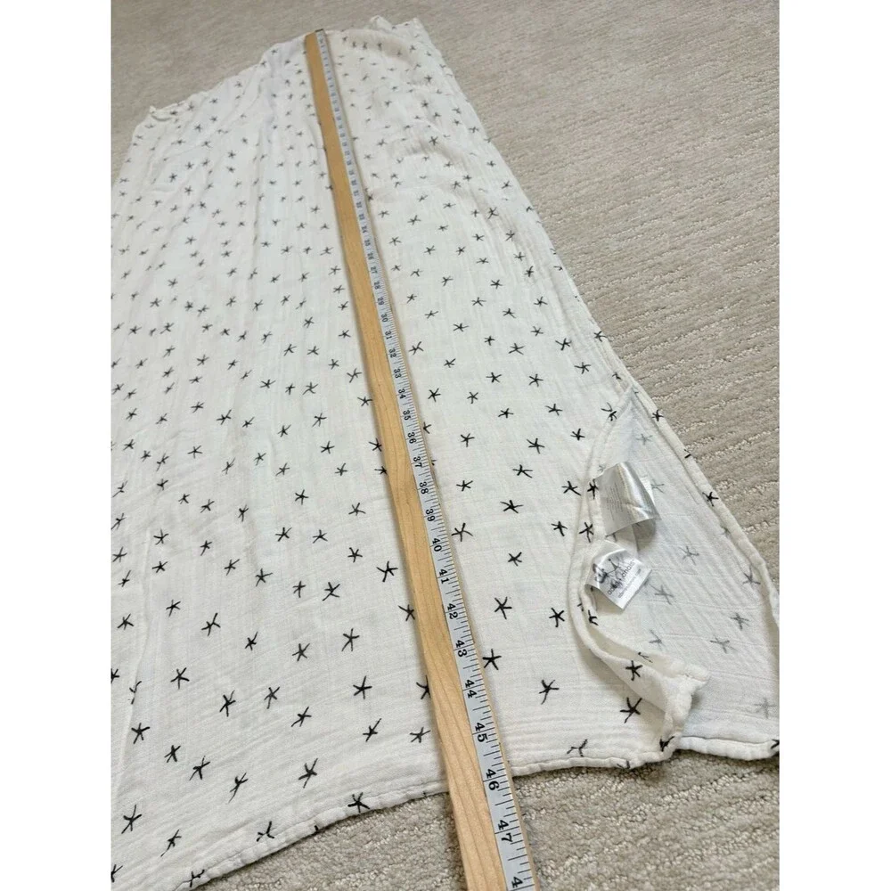 Aden & Anais Star Print 100% Cotton Gauze Baby Swaddle Blanket White & Black